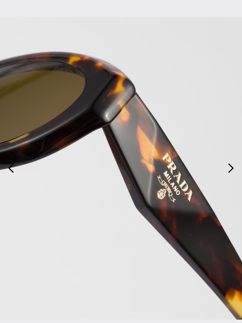 Prada Tortoiseshell Oval Sunglasses with Brown Lenses - Picture 5 of 6